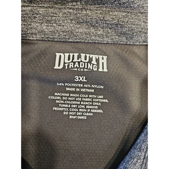 Duluth Trading Mens Polo Shirt Short Sleeve Size 3XL Solid Gray Nylon Blend - Picture 2 of 5